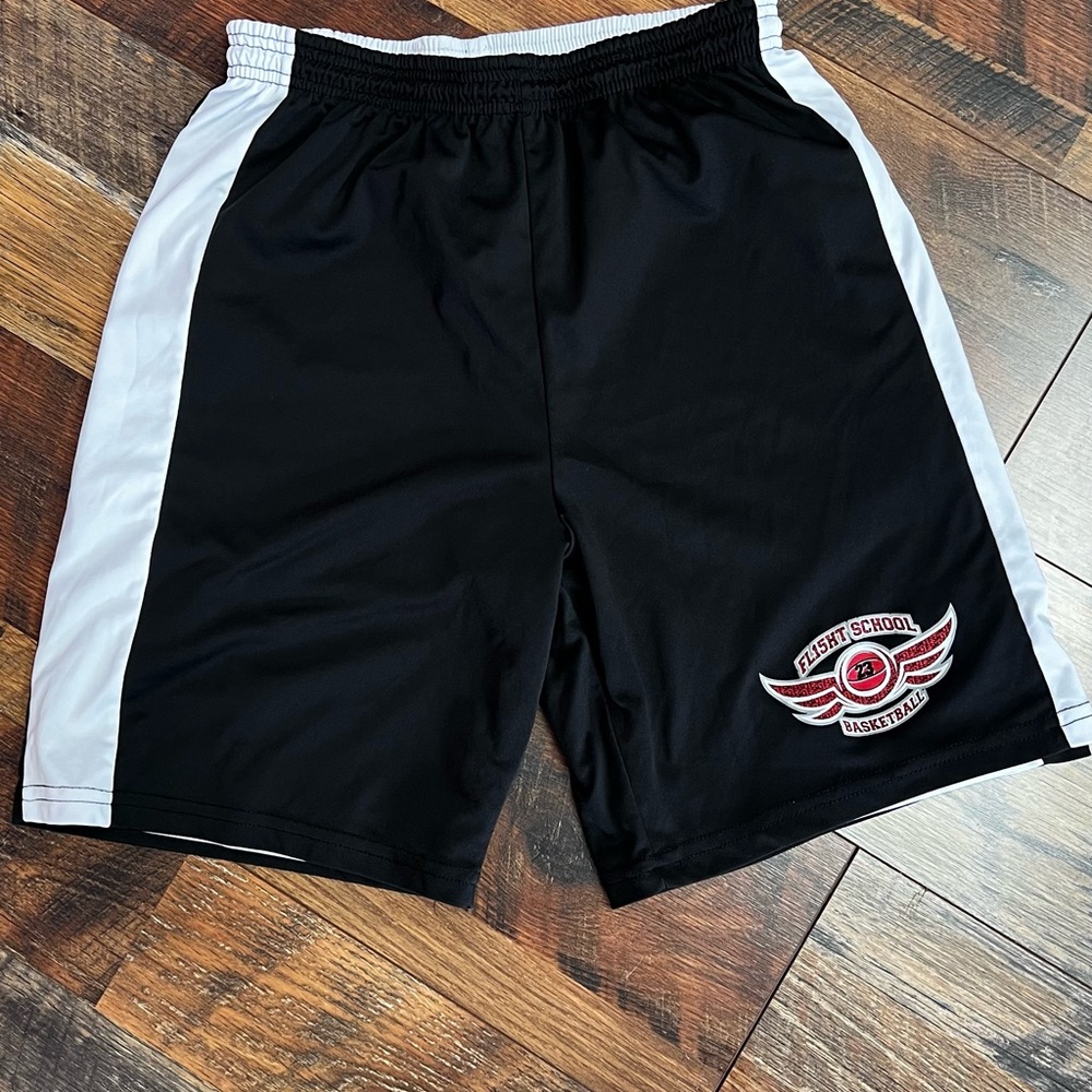 MJ Flight School Camp Black and White Basketball Shorts